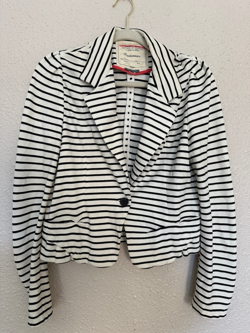 Anthropologie Cartonnier Striped Spinnaker Blazer - Black & White - Size XS